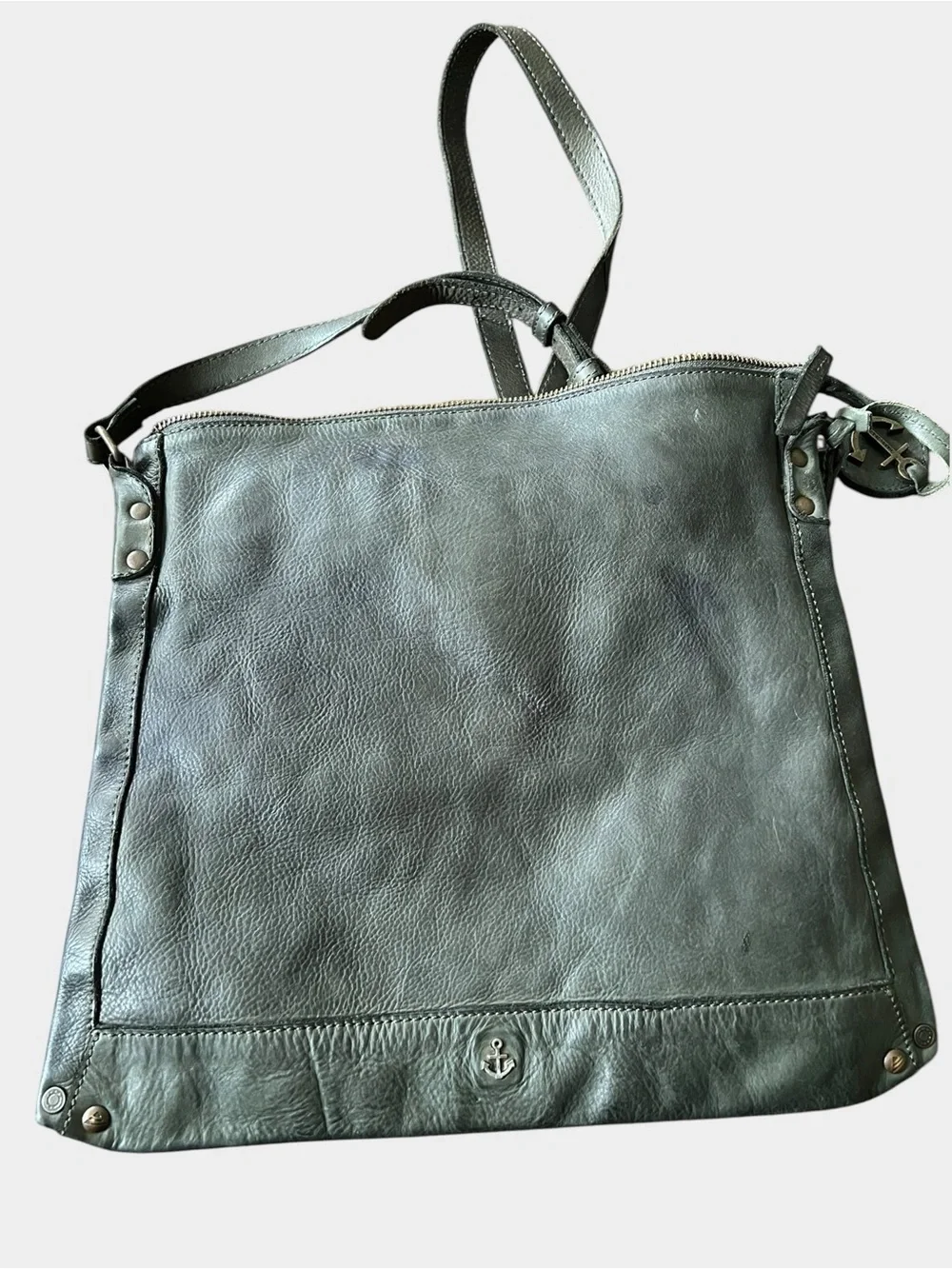 Harbour 2nd Vera Hunter Green Leather Crossbody Bag Anchor Charm